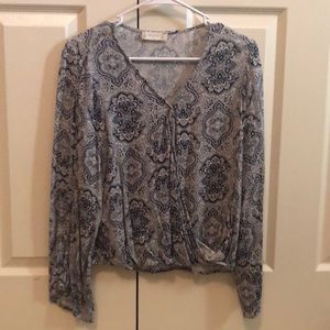 Altard State long sleeve wrap blouse